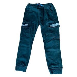 Edenrobe Cargo Pants Boy's 6Y Green  Jogger Pull On Drawstring See Pics